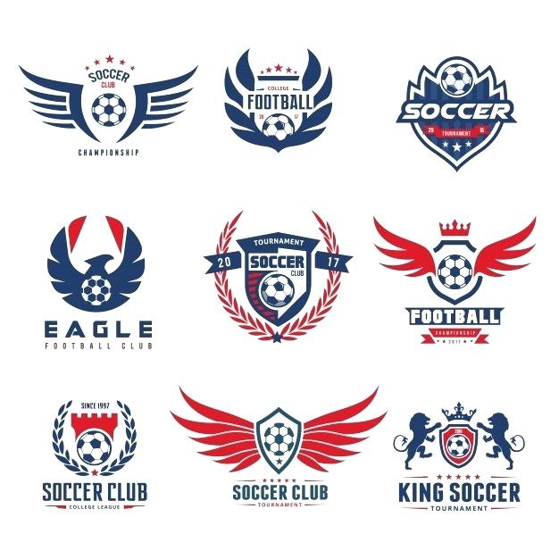 626x626 Set Of Soccer Football Logo Template Vector Premium Download Blank