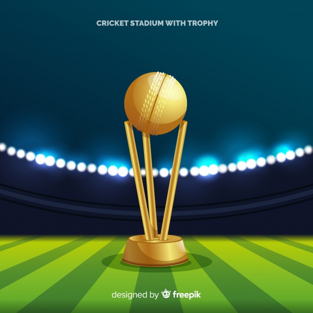 626x626 Cricket Stadium Background With Golden Cup Vector Free Download