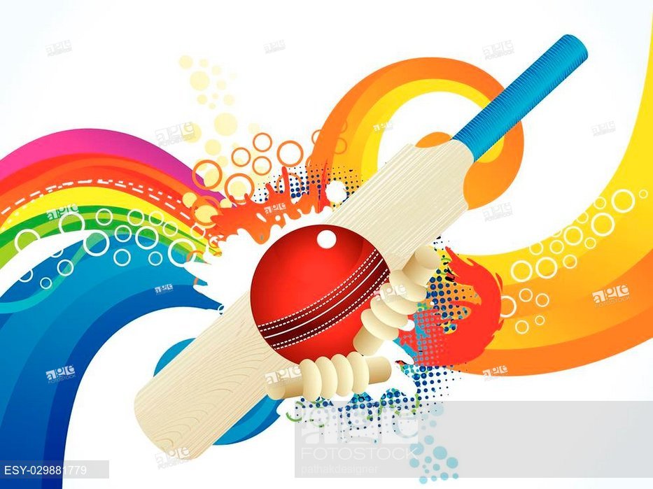 933x699 Abstract Artistic Colorful Cricket Background Vector Illustration