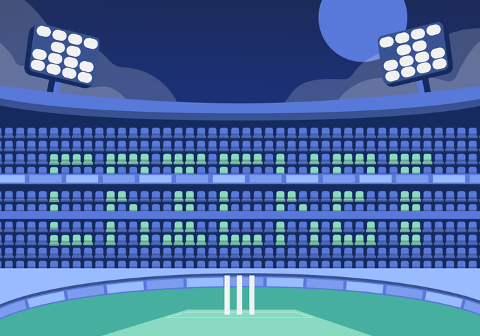 700x490 Cricket Stadium Background Vector Flat Illustration
