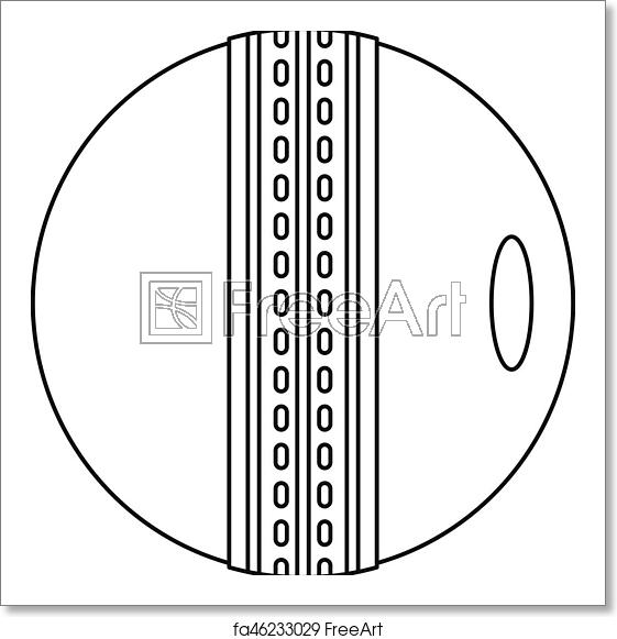 561x581 Free Art Print Of Cricket Ball Icon, Outline Style Cricket Ball