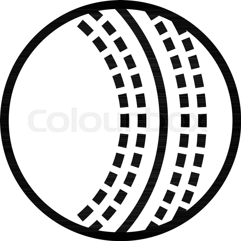 800x800 Outline Beautiful Cricket Ball Vector Stock Vector Colourbox