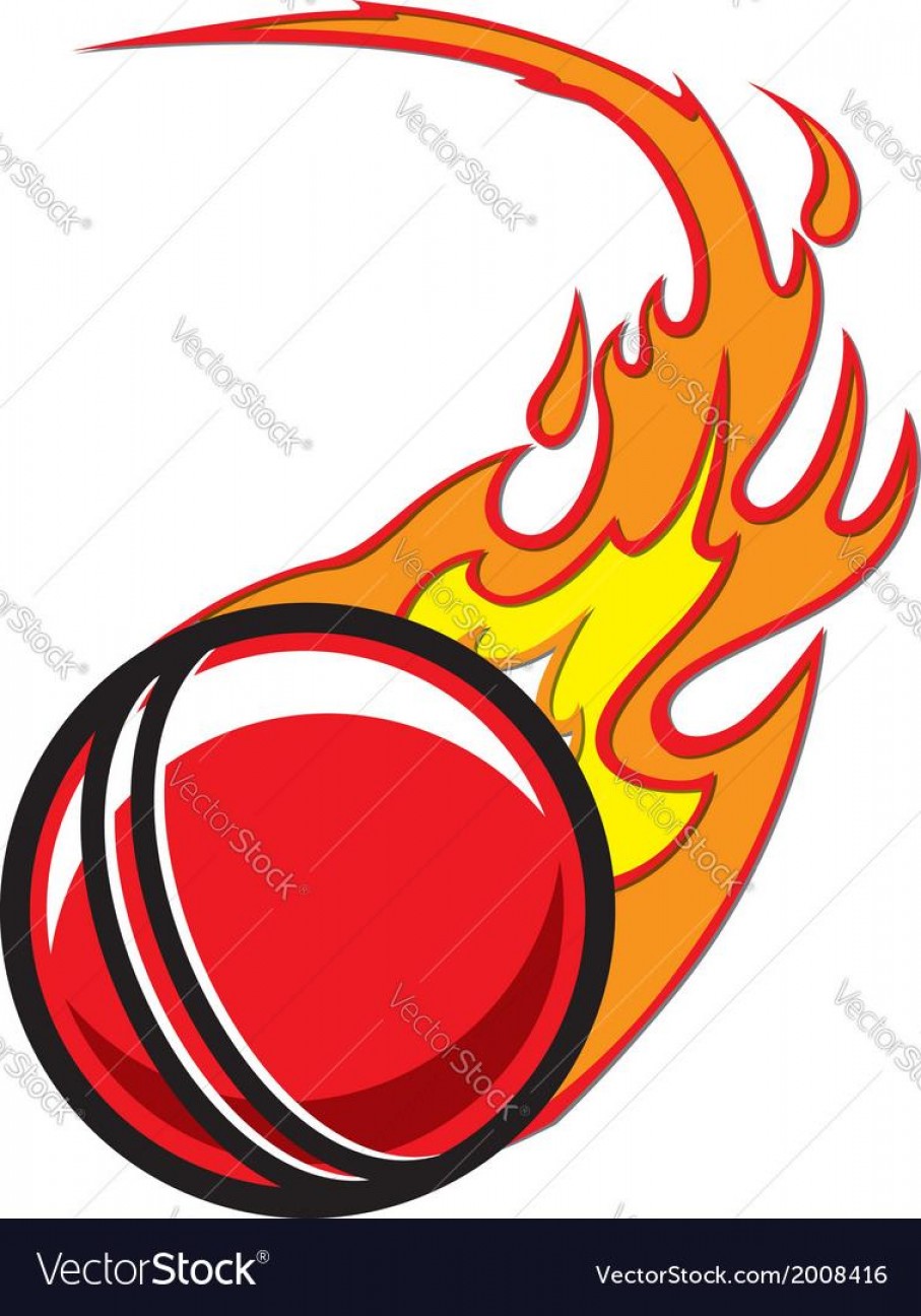 907x1296 Unique Flaming Cricket Ball Vector Image Soidergi