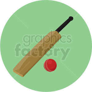 300x300 Cricket Bat And Ball Vector Clipart On Green Background Royalty