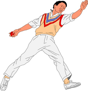 292x300 Free Collection Of Cricket Clipart Cricket Bowler Download