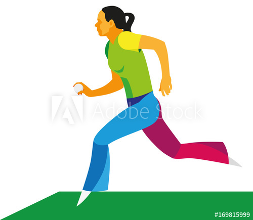 500x435 Young Woman Is A Cricket Bowler Who Runs With The Ball
