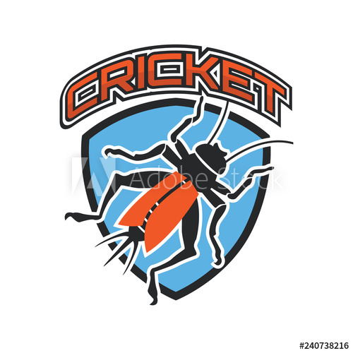 500x500 Cricket Insect Logo Isolated On White Background Vector