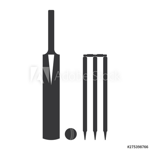 500x500 Cricket Bat, Ball, Stumps And Bails Icon