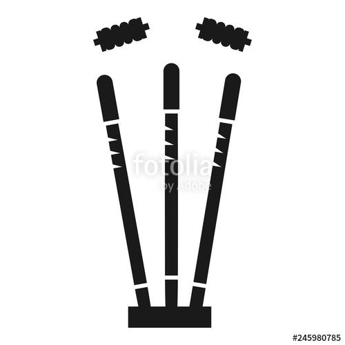 500x500 Flying Wicket With Bails Icon Simple Illustration Of Flying