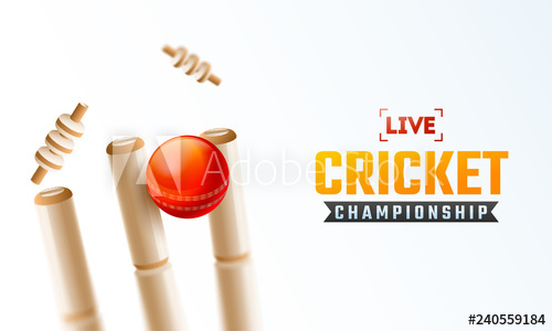 500x300 Live Cricket Championship Poster Design With Close View