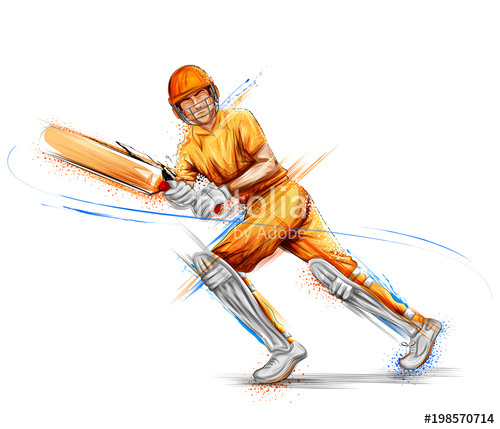 500x429 Batsman Playing Cricket Championship Sports Stock Image