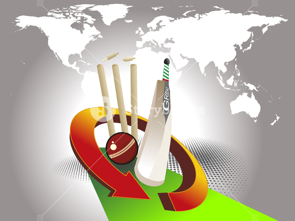 1000x750 Vector Illustration Of Cricket Background Royalty Free Stock Image