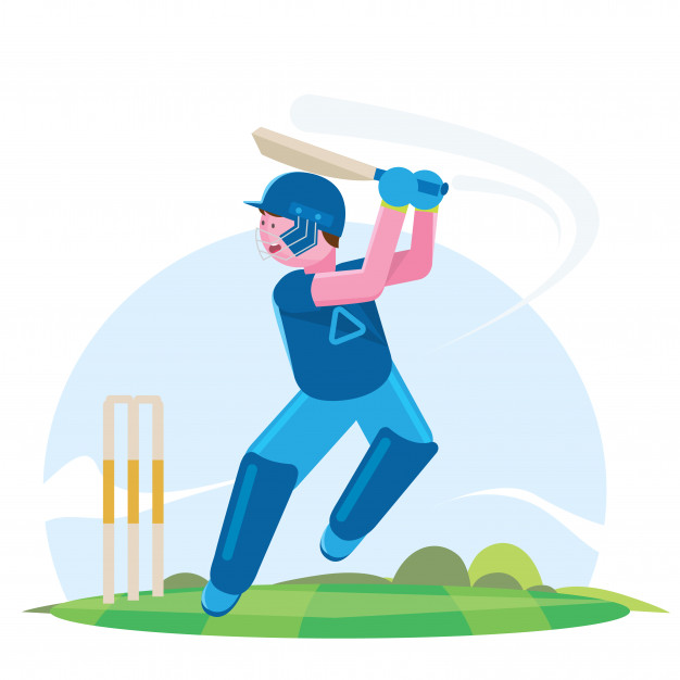 626x626 Vector Illustration Of Batsman Playing Cricket Championship