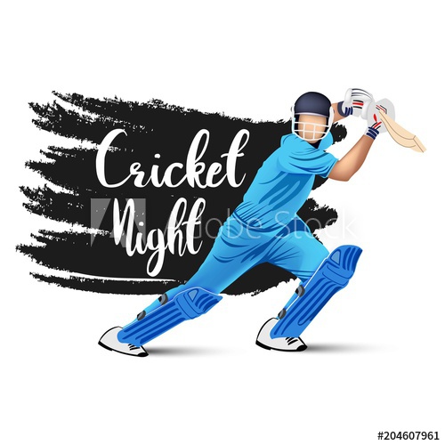 500x500 Concept Of Sportsman Playing Cricket Vector Illustration