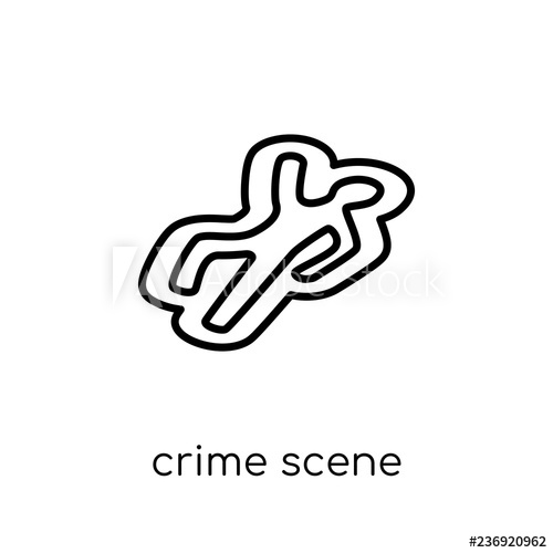 500x500 Crime Scene Icon Trendy Modern Flat Linear Vector Crime Scene
