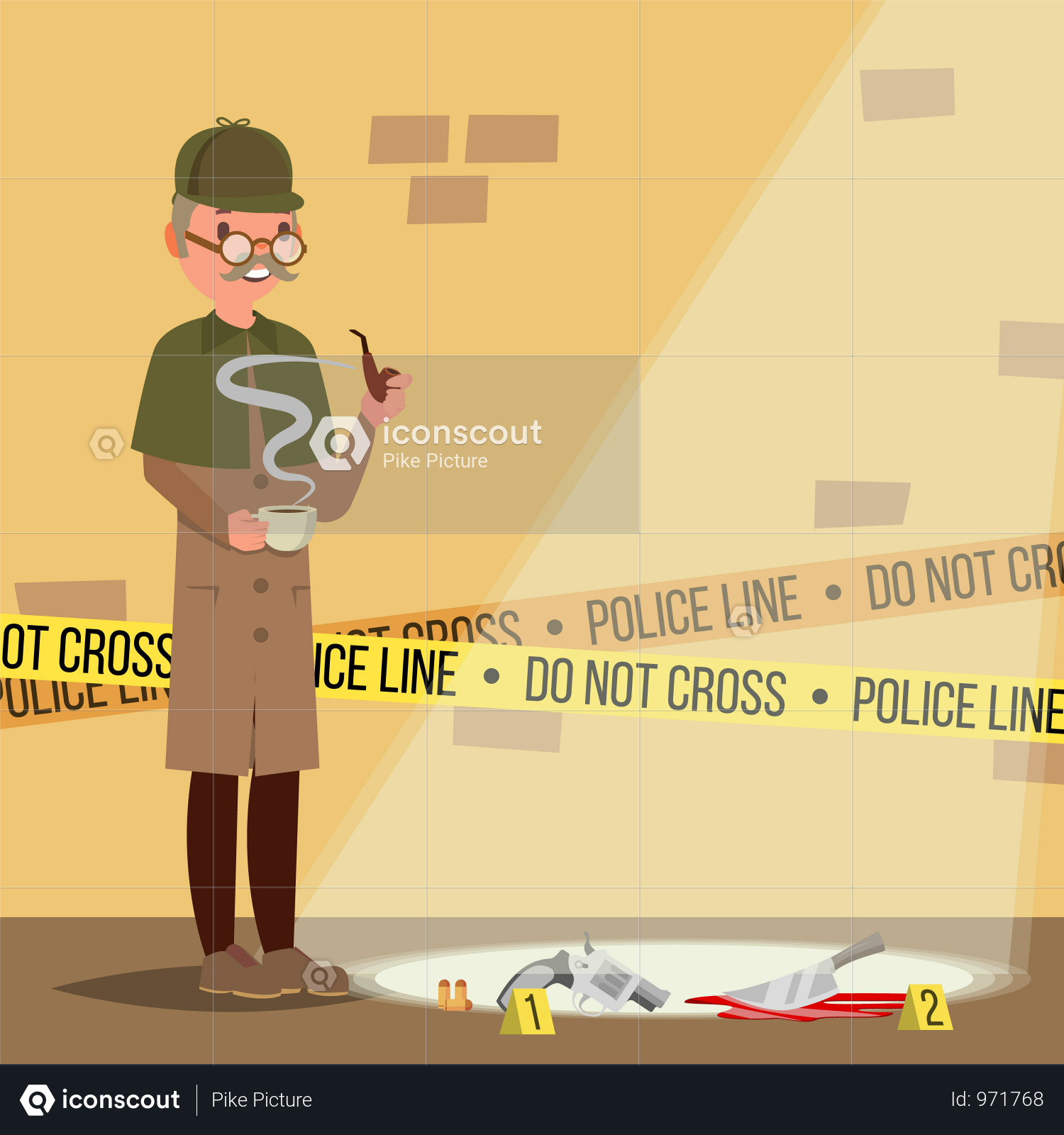 1500x1600 Crime Scene Vector Illustration Crime Security Illustrations