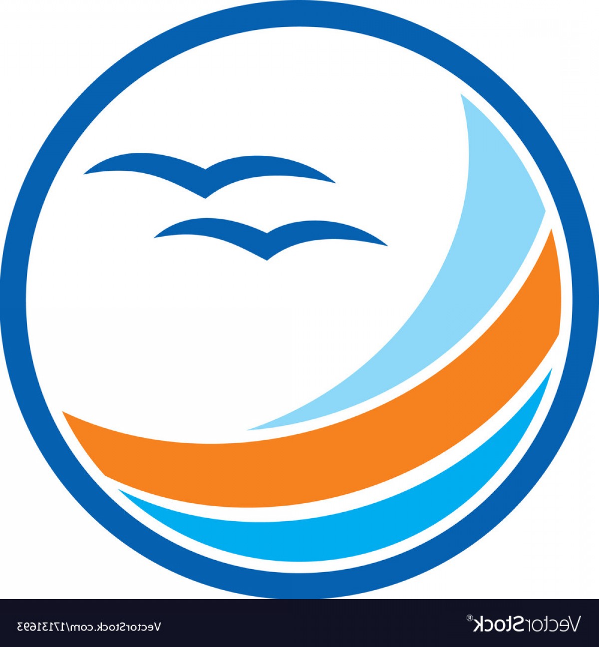 1200x1296 Round Beach Seagul Ocean Logo Vector Catchsplace