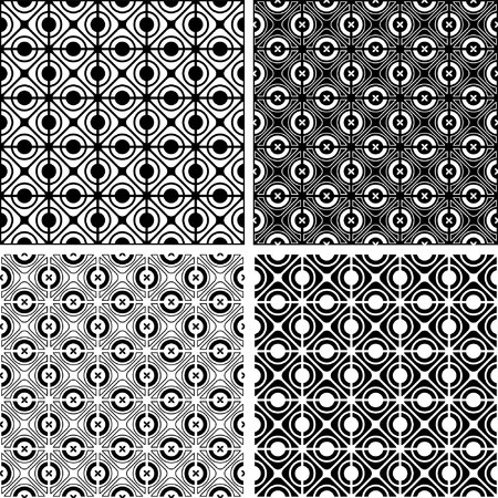 Seamless Checked Crisscross Patterns Set Vector Illustration 450x450 Seamless Checked Crisscross Patterns Set Vector Illustration