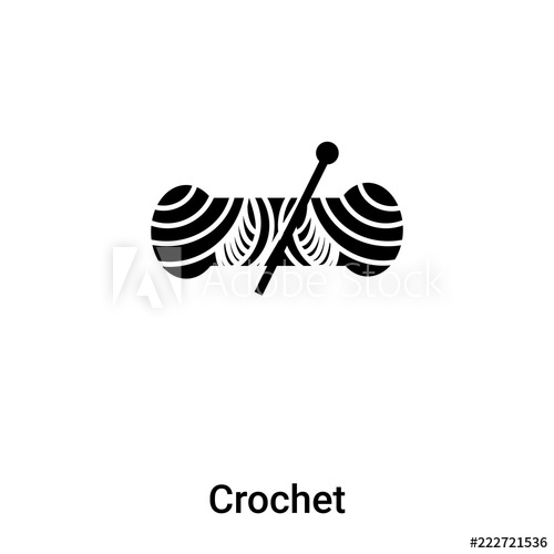 500x500 Crochet Icon Vector Isolated On White Background, Logo Concept