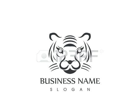450x360 Vector Tiger Head Face For Retro Logos Emblems Badges Labels