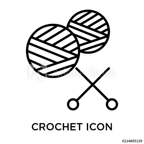 500x500 Crochet Icon Vector Sign And Symbol Isolated On White Background