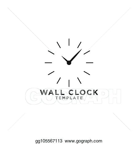450x470 Vector Stock Wall Clock Logo Design Template Clip Art Crochet Pattern