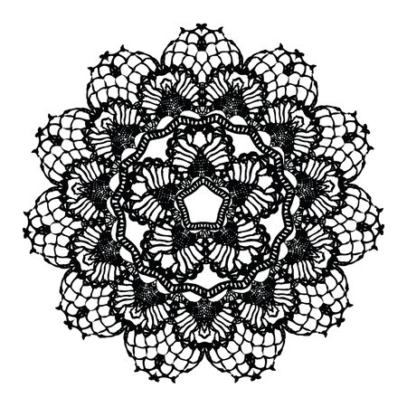 450x450 Black Crochet Doily Vector Illustration May Be Used For Digital