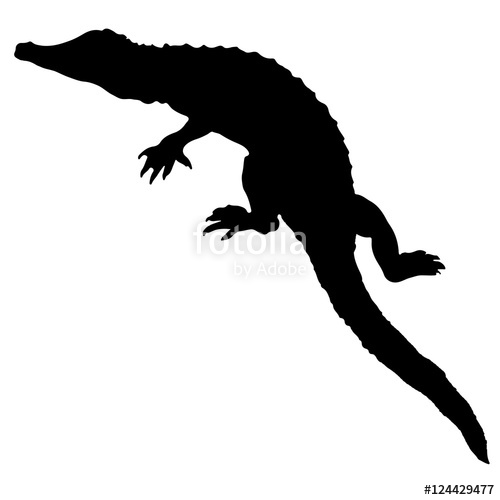Crocodile Or Caiman Black Vector Silhouette Of An Alligator 500x500 Crocodile Or Caiman Black Vector Silhouette Of An Alligator