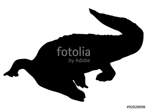Silhouette Of A Crocodile On A White Background Stock Image 500x375 Silhouette Of A Crocodile On A White Background Stock Image