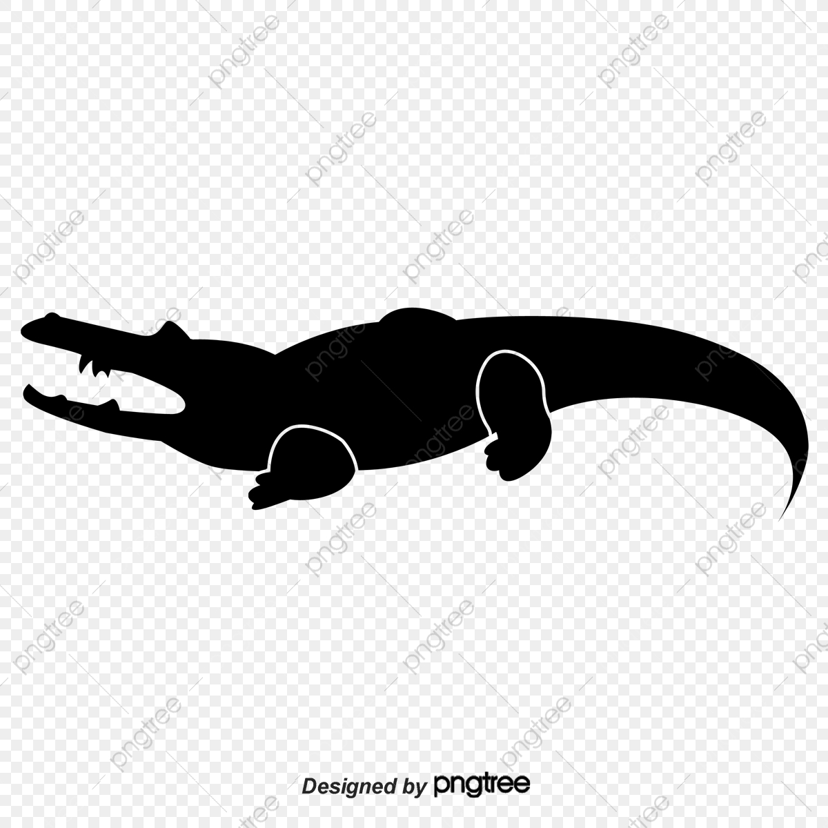 Crocodile Silhouette Vector at Vectorified.com | Collection of ...