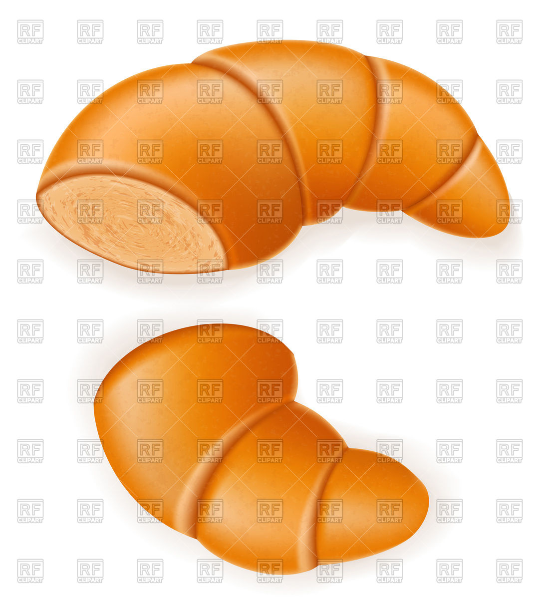 1086x1200 Crispy Broken Croissant Vector Image Of Food And Beverages