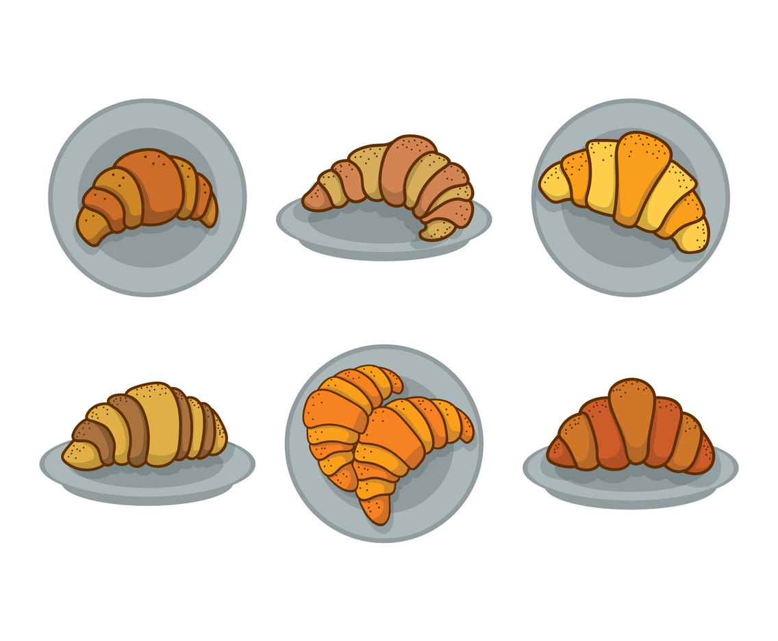 1136x936 Croissant Vector Set Vector Art Graphics