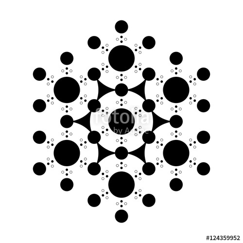 500x500 Black And White Pattern Flower Of Life, Abstract Sacred Geometry