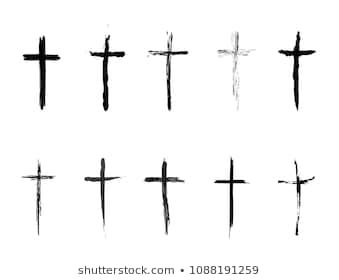 339x280 Crucifix Cross Hand Drawn Sketch Paint Brush Vector Icon Set