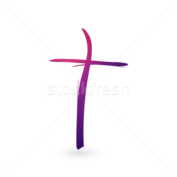 600x600 Hand Drawn Gradient Christian Cross Signs Brush Painted Black