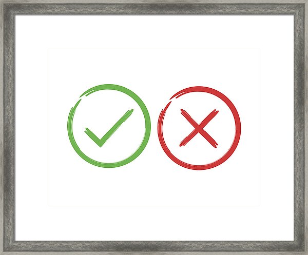 600x497 Tick And Cross Brush Signs Green Checkmark Ok And Red X Icons