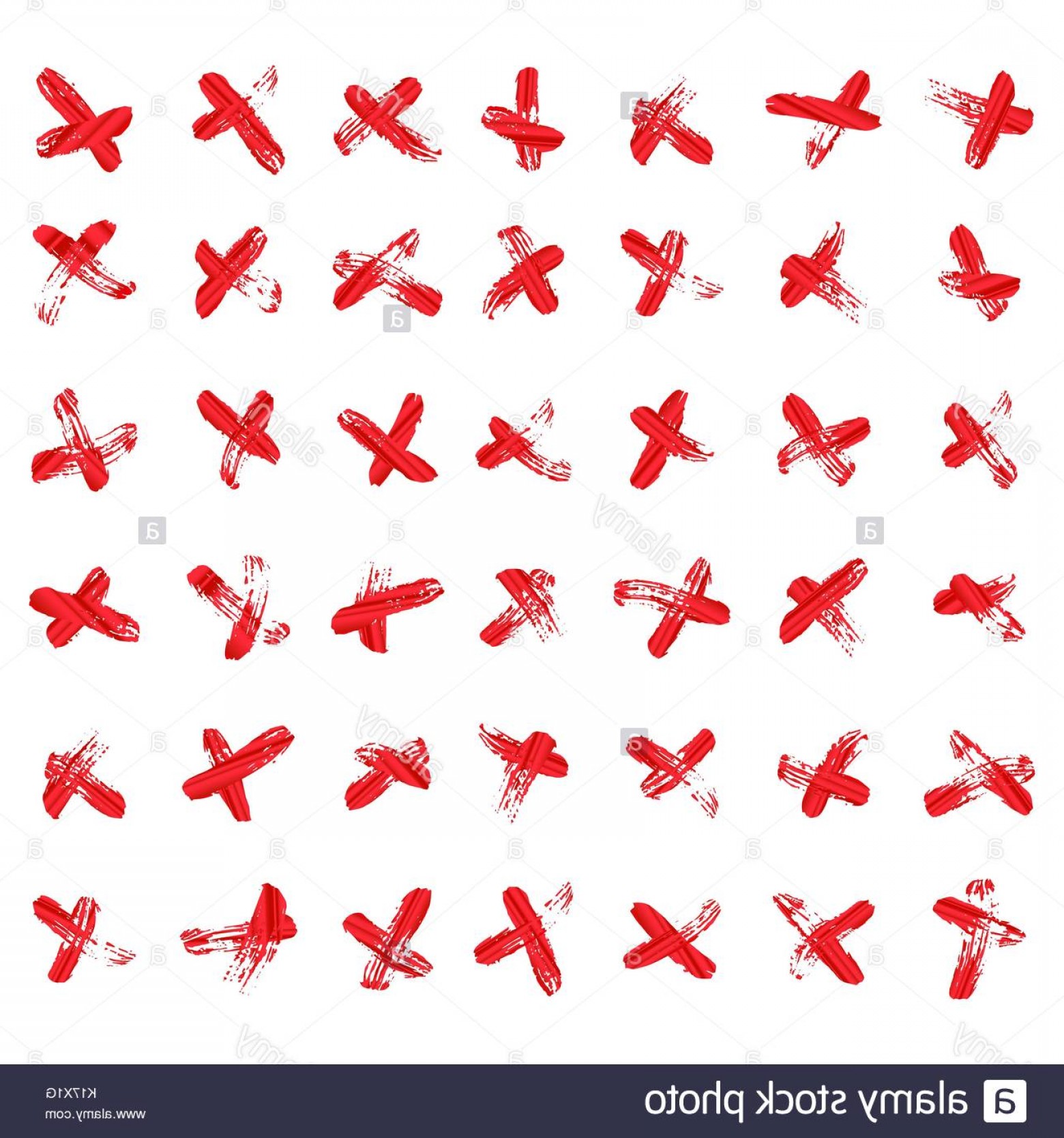 1560x1668 X Red Marks Set Vector X Cross Sign Crossed Vector Brush Strokes