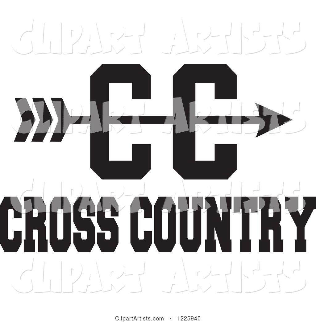1024x1044 Cc Arrow With Cross Country Running Text In Black And White