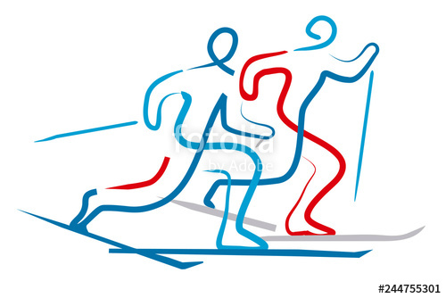 500x334 Cross Country Skiers Illustration Of Two Cross Country Ski Racers