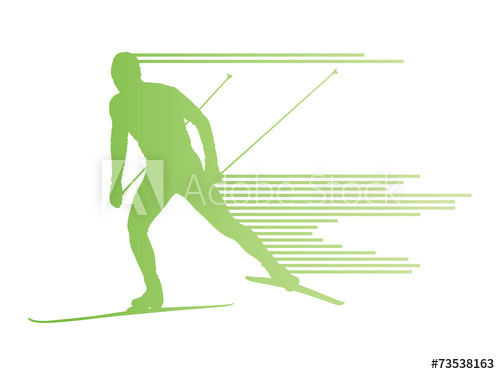 500x374 Cross Country Skiing Vector Background Concept