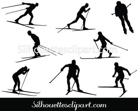 480x384 Cross Country Ski Silhouette Cross Country Vectors Sports