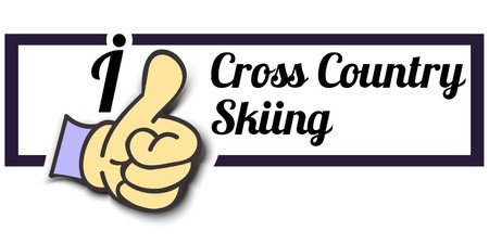 450x225 Frame I Like Cross Country Skiing Thumb Up! Vector Graphic Logo