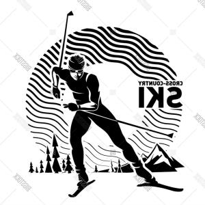 300x300 Stock Vector Cross Country Skiing Vector Illustration