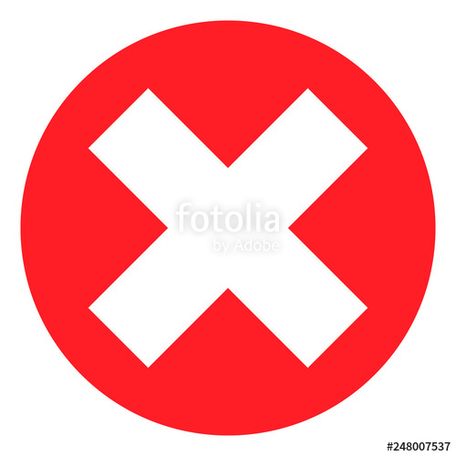 500x500 Red Cross Mark Icon, White Cross Mark Sign On Red Circle Isolated