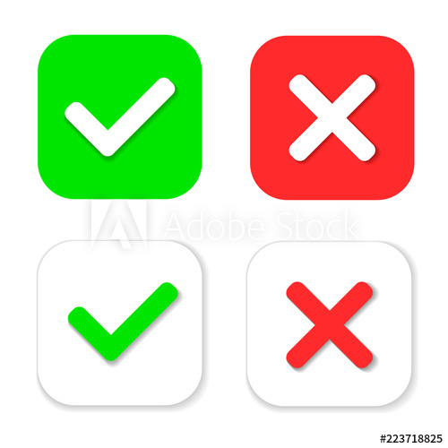 Yes Or No Icons Green Check Mark And Red Cross Icon Isolated 500x500 Yes Or No Icons Green Check Mark And Red Cross Icon Isolated