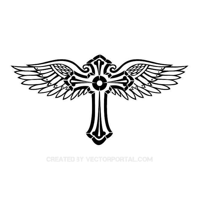 660x660 Cross With Wings Image Free Vector