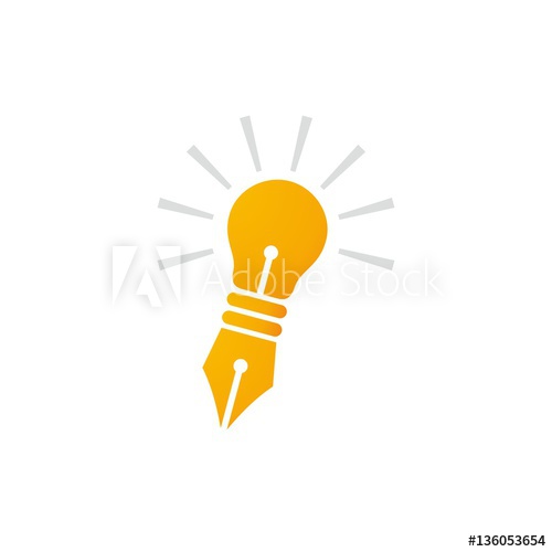 500x500 Lamp Pen Logo Vector