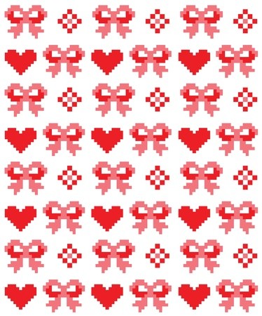 Cute Cross Stitch Bows Pattern Design Vector Illustration 374x450 Cute Cross Stitch Bows Pattern Design Vector Illustration