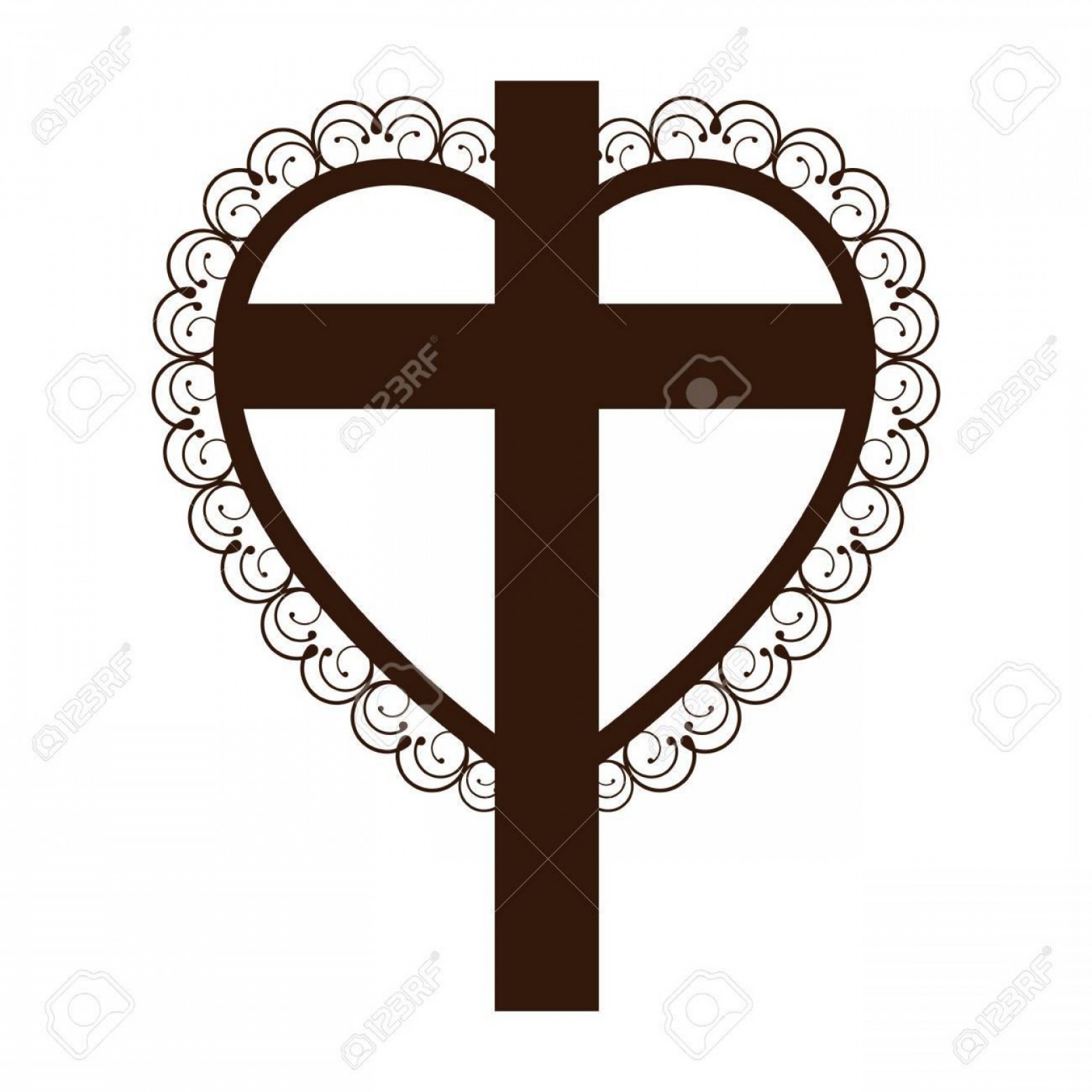 Photostock Vector Silhouette Heart Decorative Frame With Brown 1872x1872 Photostock Vector Silhouette Heart Decorative Frame With Brown