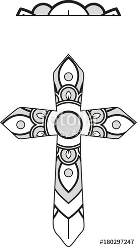 Vector Illustration Of A Mandala Cross Silhouette Stock Image 279x500 Vector Illustration Of A Mandala Cross Silhouette Stock Image